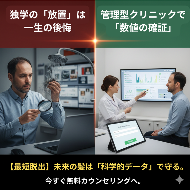 独学の放置は一生の後悔!管理型クリニックで数値の確証を得るべき理由