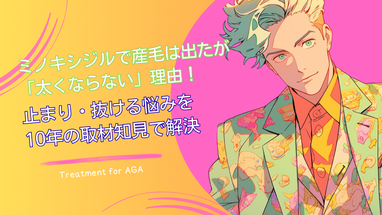 ミノキシジルで産毛は出たが「太くならない」理由！止まり・抜ける悩みを10年の取材知見で解決